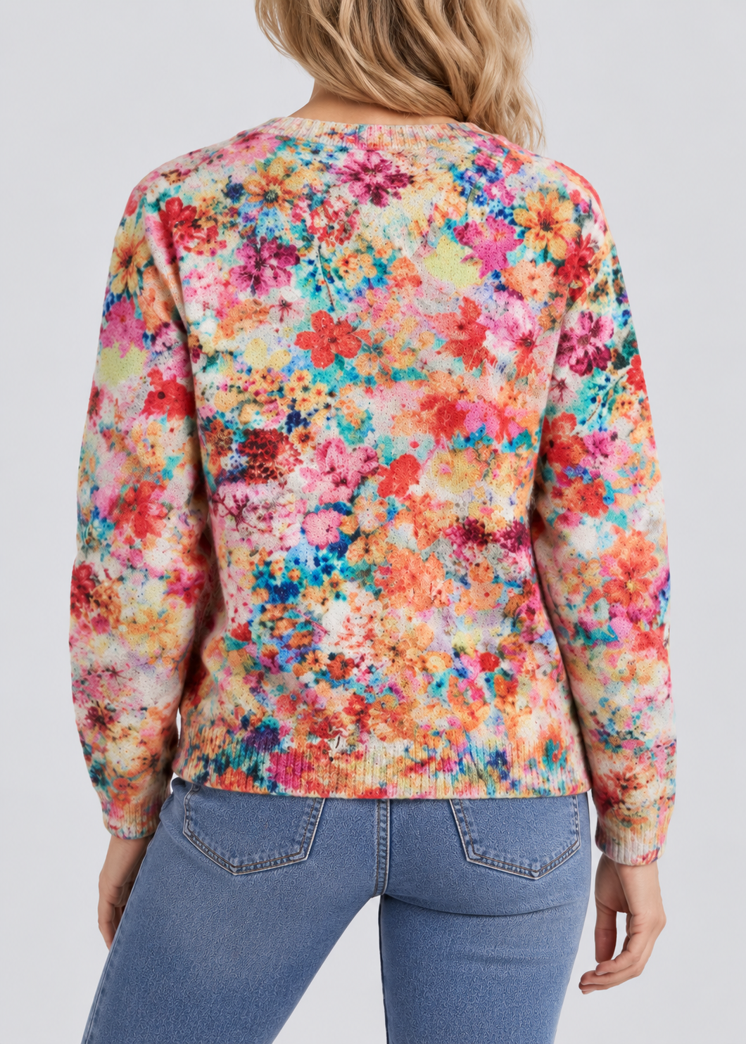 Floral Cardigan | Women's Button-Up Sweater | Polyester | Steven & Levon