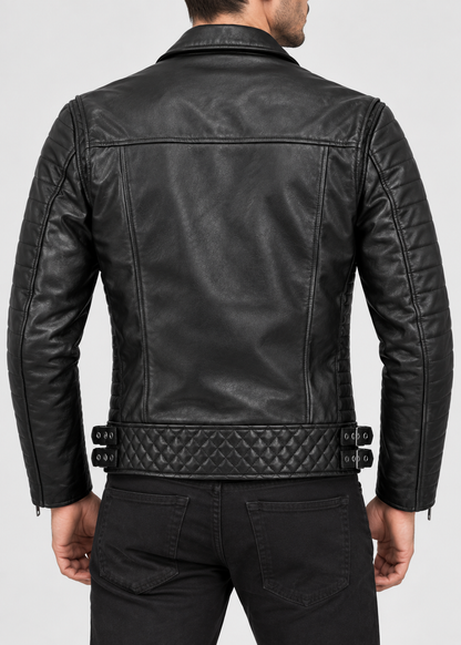 Men's Luxe Leather Jacket | Men | PU Leather | Slim Fit Stand Collar Zip Front | Steven & Levon