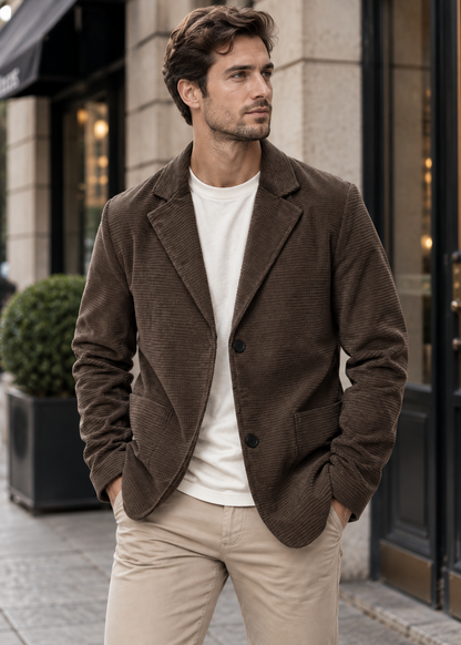Men's Chunky Cardigan | Stand Collar | Warm Sweater | Steven & Levon