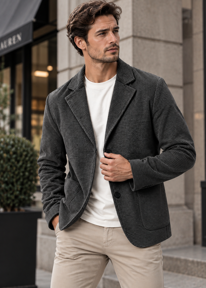 Men's Chunky Cardigan | Stand Collar | Warm Sweater | Steven & Levon