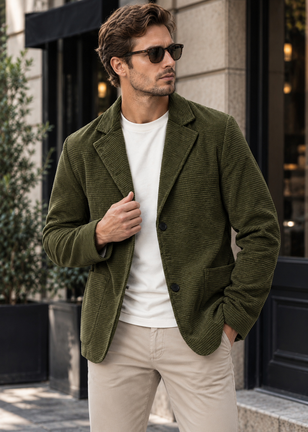 Men's Chunky Cardigan | Stand Collar | Warm Sweater | Steven & Levon