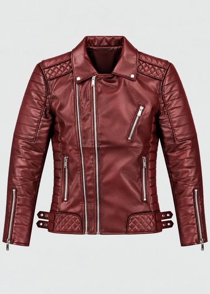 Men's Luxe Leather Jacket | Men | PU Leather | Slim Fit Stand Collar Zip Front | Steven & Levon