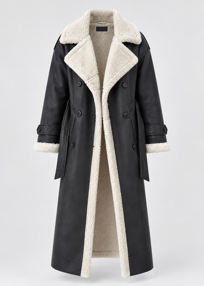 Women's Long Elegant Winter Coat | Beige Wool Blend | Classic Warm Outerwear | Steven & Levon