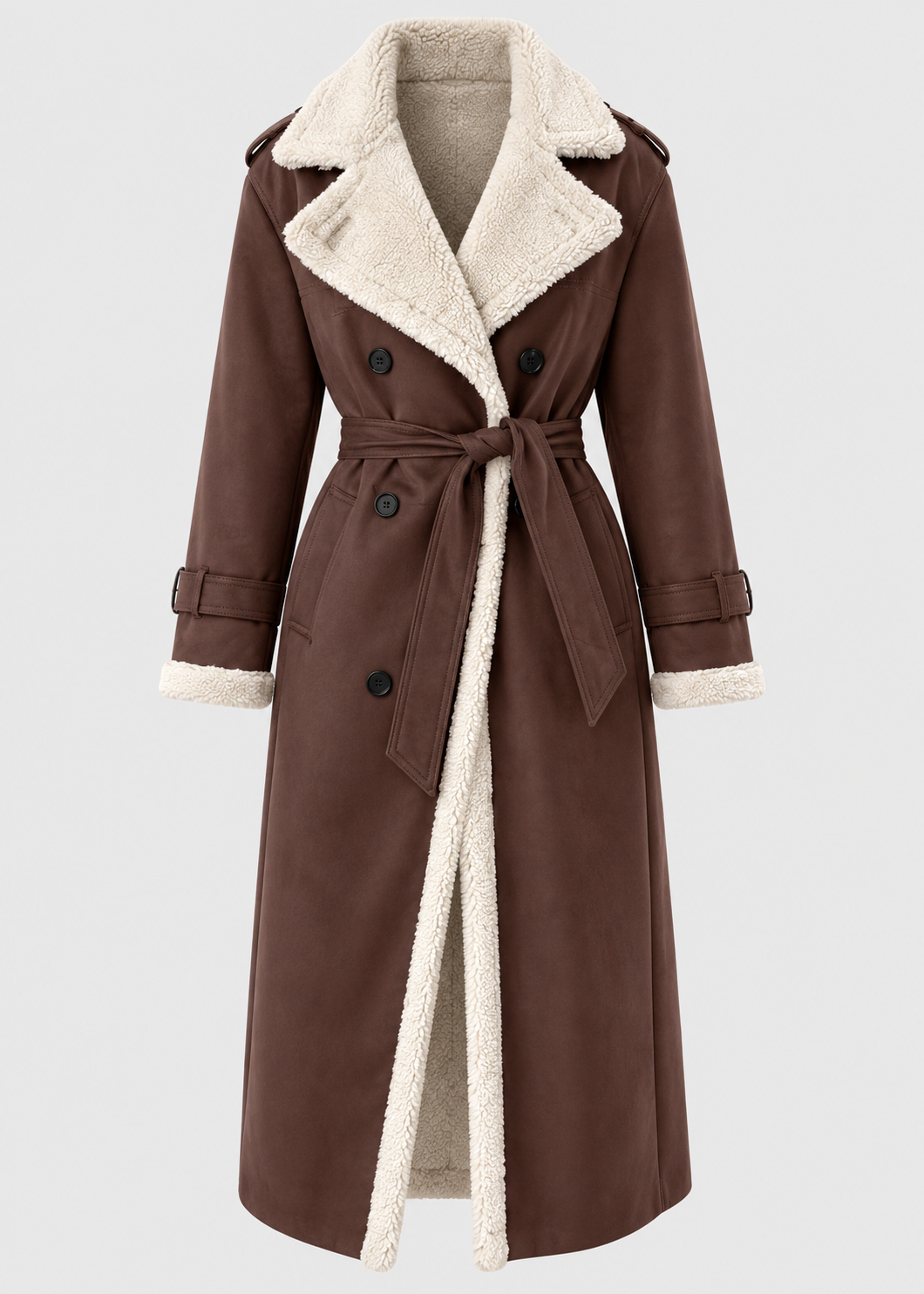 Women's Long Elegant Winter Coat | Beige Wool Blend | Classic Warm Outerwear | Steven & Levon