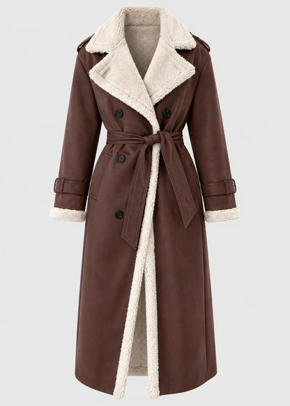 Women's Long Elegant Winter Coat | Beige Wool Blend | Classic Warm Outerwear | Steven & Levon