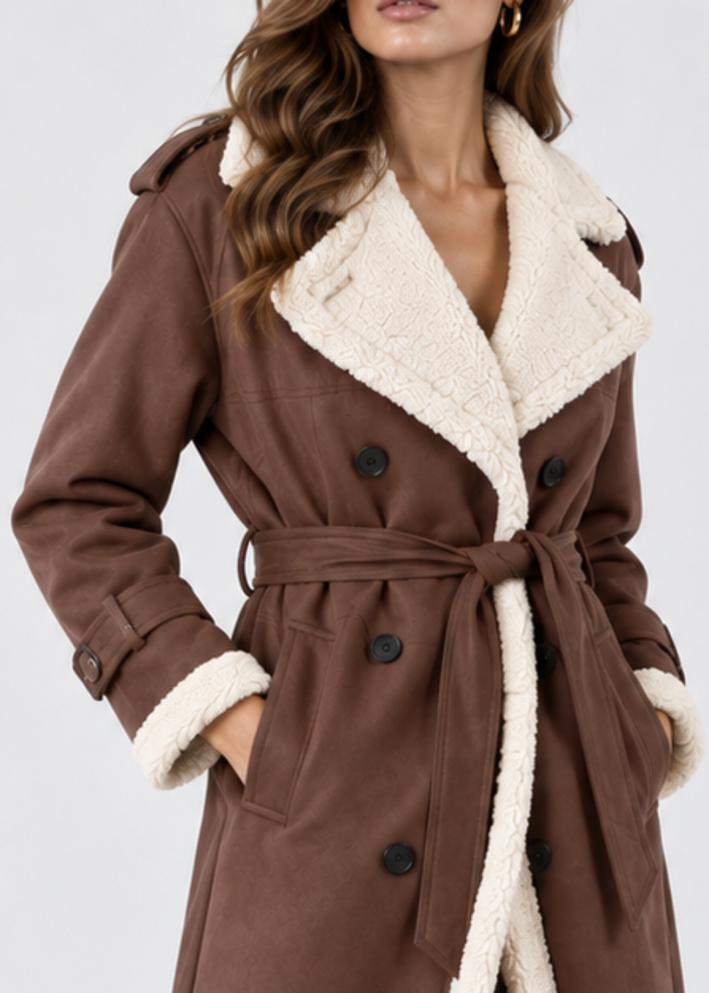 Women's Long Elegant Winter Coat | Beige Wool Blend | Classic Warm Outerwear | Steven & Levon