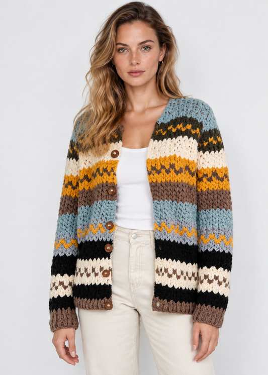 Women's Art Knit Cardigan | Button Front | Soft Knit | Steven & Levon