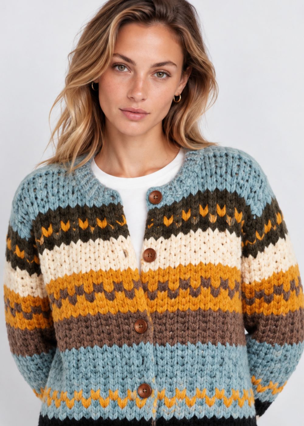 Women's Art Knit Cardigan | Button Front | Soft Knit | Steven & Levon