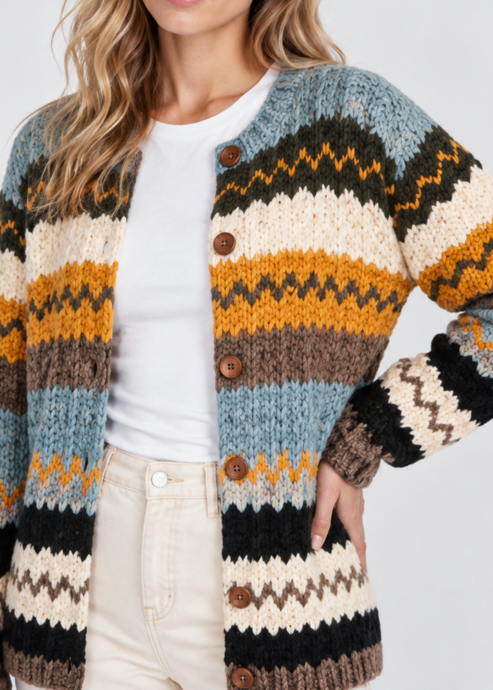 Women's Art Knit Cardigan | Button Front | Soft Knit | Steven & Levon