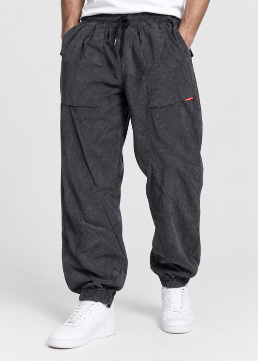 Men's Loose Fit Tapered Jogger Trousers | Drawstring Waist & Gathered Cuffs | Casual Relaxed Fit | Steven & Levon