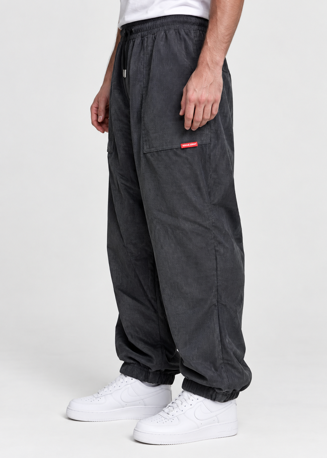 Men's Loose Fit Tapered Jogger Trousers | Drawstring Waist & Gathered Cuffs | Casual Relaxed Fit | Steven & Levon
