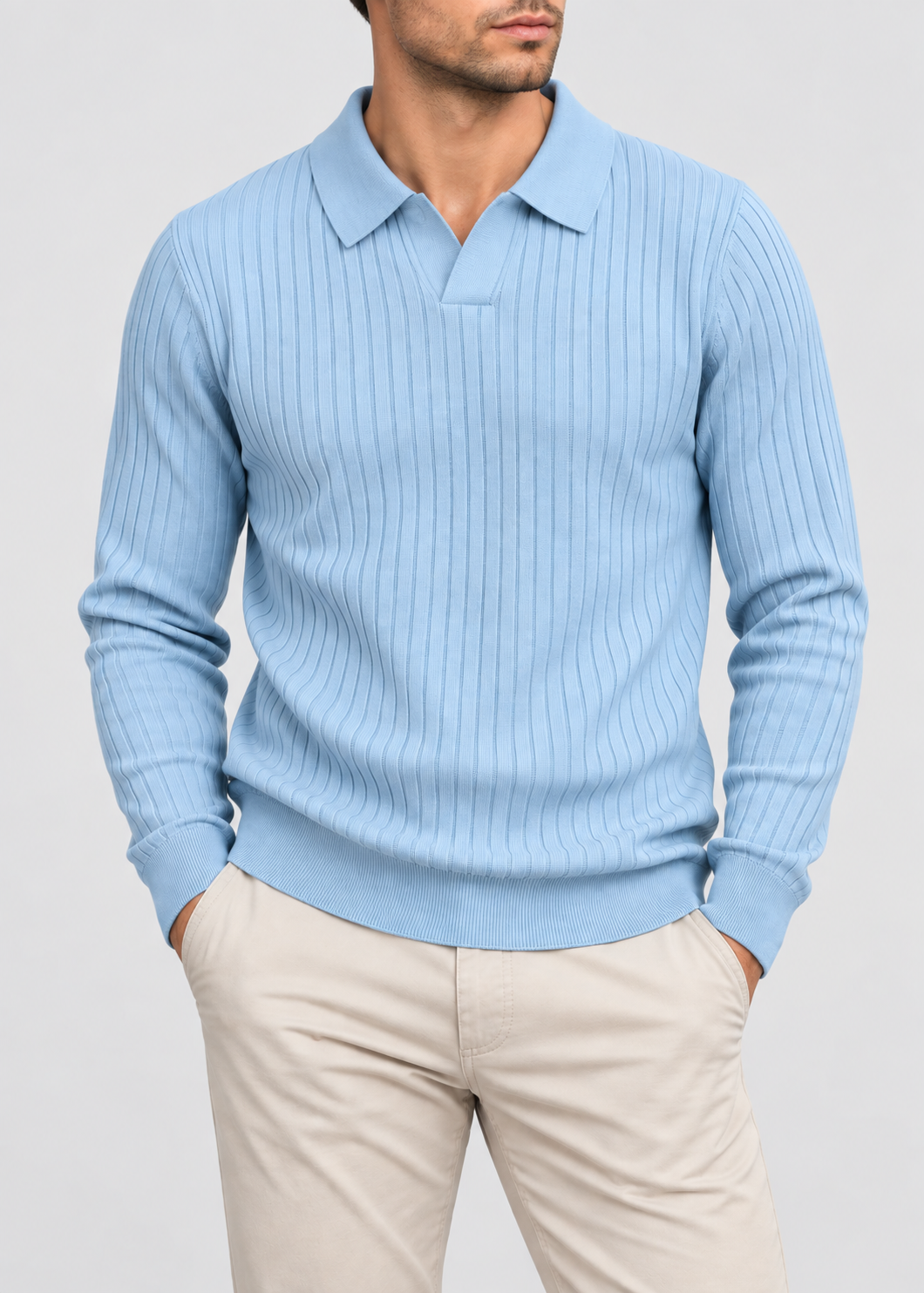 Men’s Tailored Knitted Shirt | Stretch Knit Button-Up | Business Casual Smart Fit Shirt | Steven & Levon