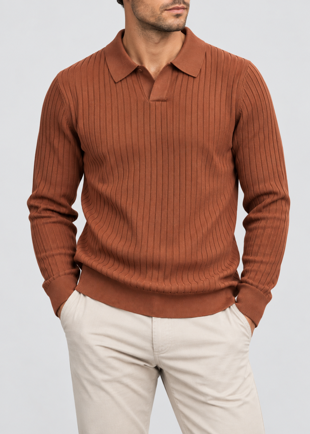 Men’s Tailored Knitted Shirt | Stretch Knit Button-Up | Business Casual Smart Fit Shirt | Steven & Levon