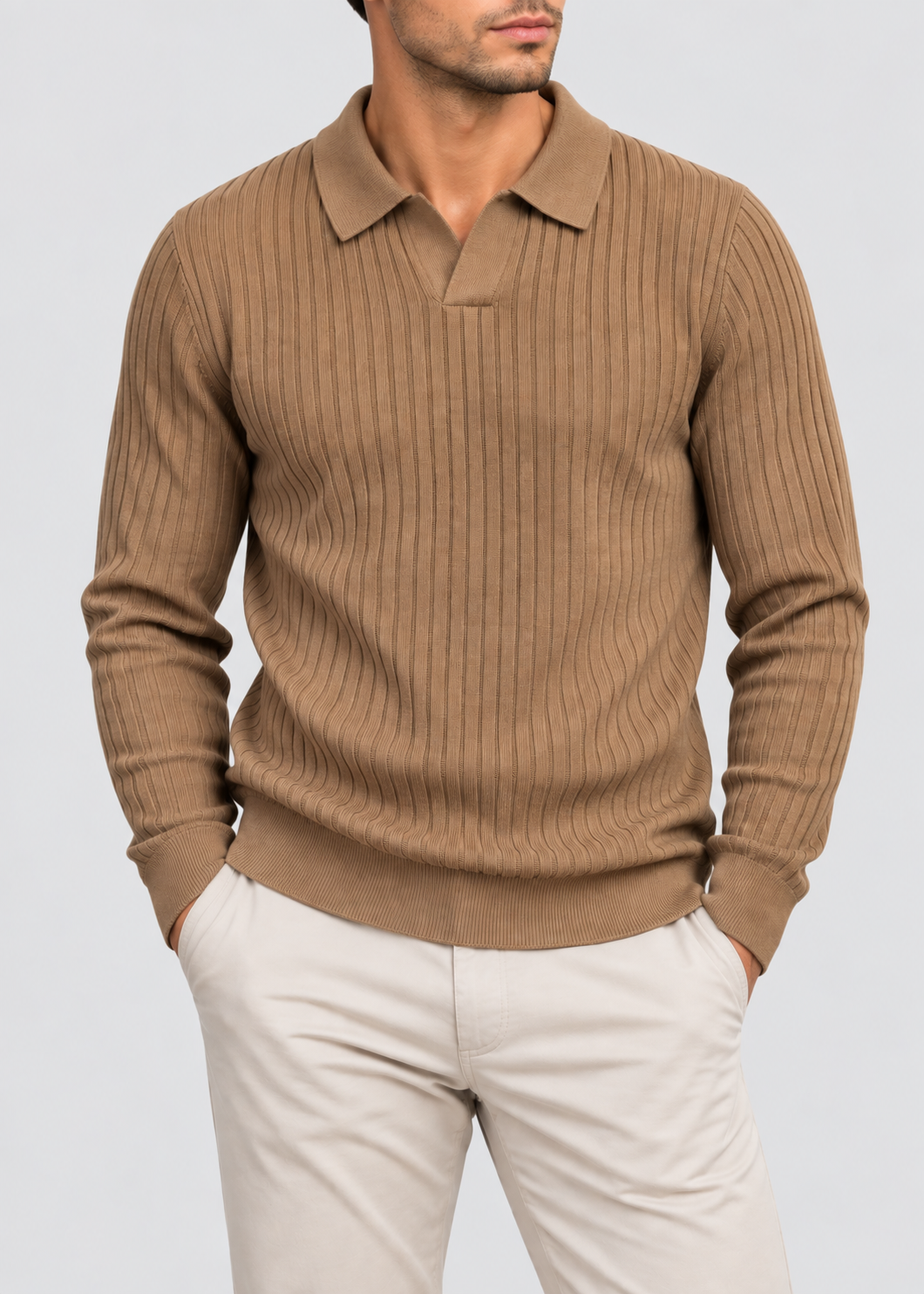 Men’s Tailored Knitted Shirt | Stretch Knit Button-Up | Business Casual Smart Fit Shirt | Steven & Levon