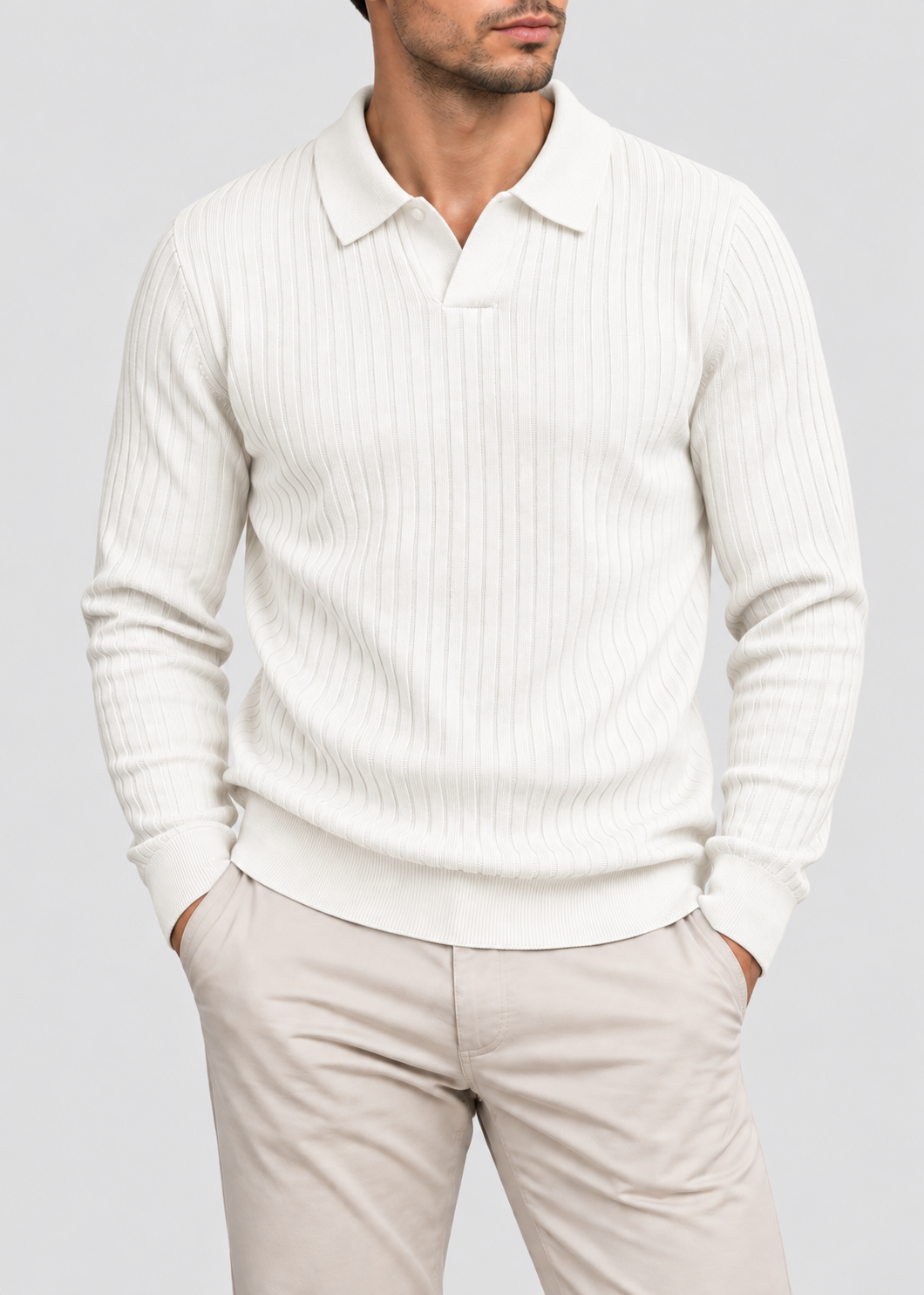Men’s Tailored Knitted Shirt | Stretch Knit Button-Up | Business Casual Smart Fit Shirt | Steven & Levon