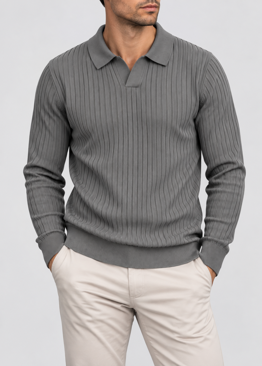 Men’s Tailored Knitted Shirt | Stretch Knit Button-Up | Business Casual Smart Fit Shirt | Steven & Levon