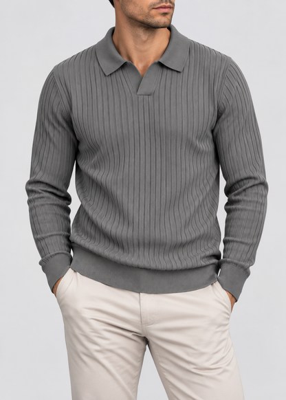 Men’s Tailored Knitted Shirt | Stretch Knit Button-Up | Business Casual Smart Fit Shirt | Steven & Levon