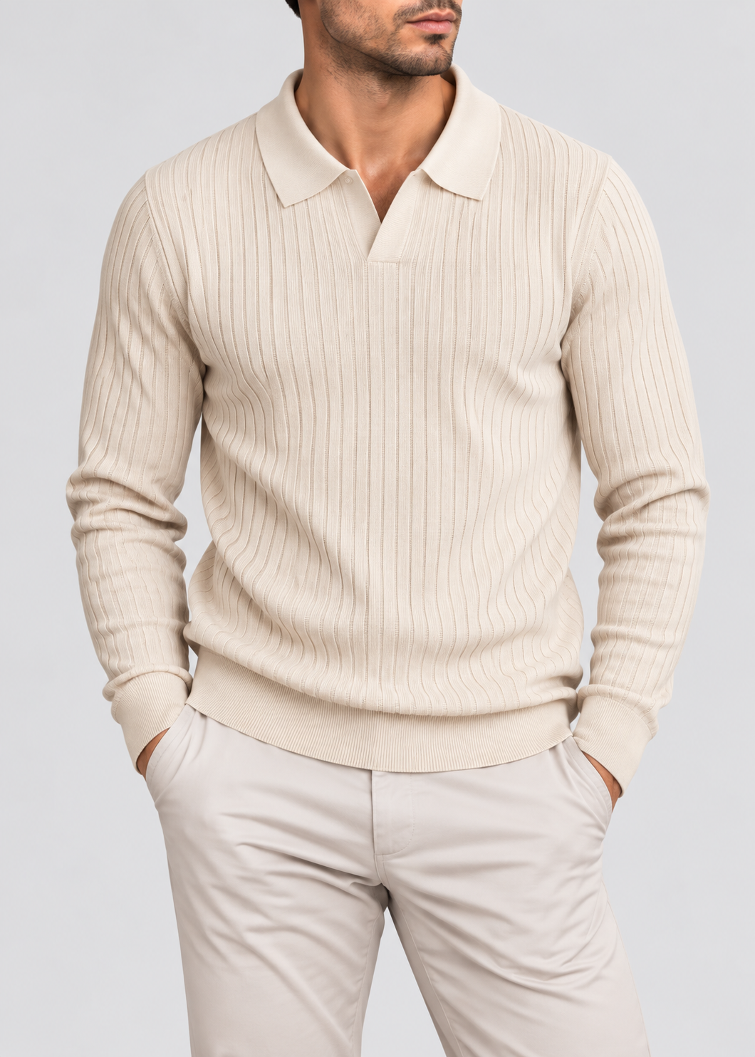 Men’s Tailored Knitted Shirt | Stretch Knit Button-Up | Business Casual Smart Fit Shirt | Steven & Levon