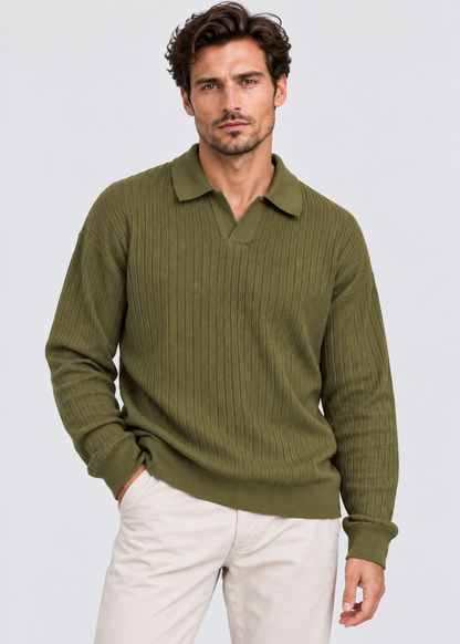 Men’s Tailored Knitted Shirt | Stretch Knit Button-Up | Business Casual Smart Fit Shirt | Steven & Levon