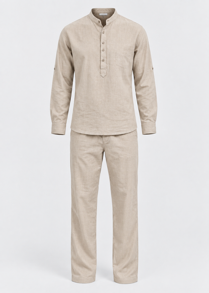 Linen Shirt and Trousers Set | Men | Linen Blend | 2 Piece Co-Ord Outfit | Smart Casual Summer Wear | Steven & Levon