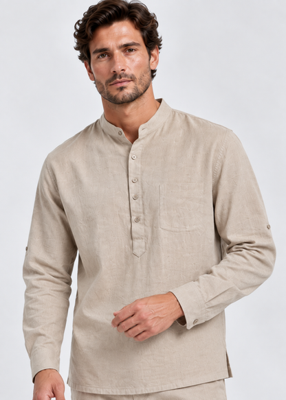 Linen Shirt and Trousers Set | Men | Linen Blend | 2 Piece Co-Ord Outfit | Smart Casual Summer Wear | Steven & Levon
