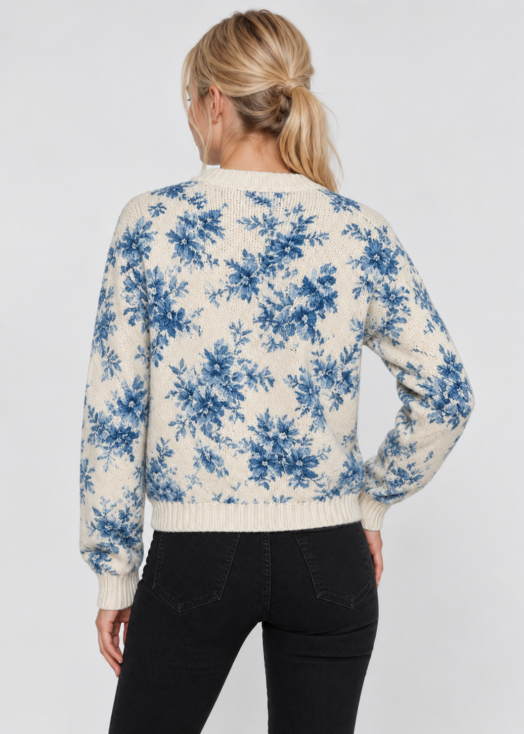 Women's Floral Knit Cardigan | Button Front | Floral | Steven & Levon
