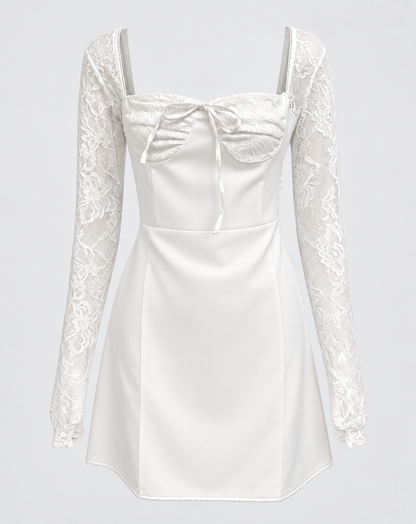 Women's Lace Sleeve Bodycon Mini Dress | Lace Detail | Long Sleeve Mini Dress | Steven & Levon