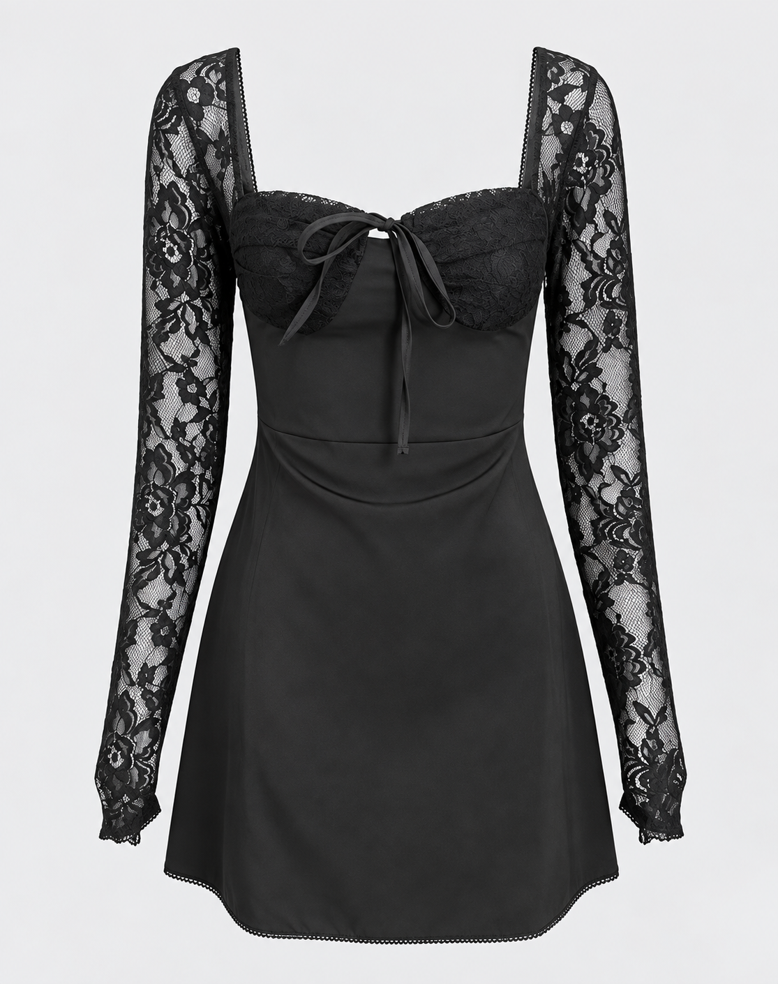Women's Lace Sleeve Bodycon Mini Dress | Lace Detail | Long Sleeve Mini Dress | Steven & Levon