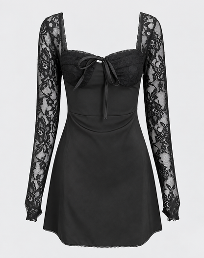 Women's Lace Sleeve Bodycon Mini Dress | Lace Detail | Long Sleeve Mini Dress | Steven & Levon