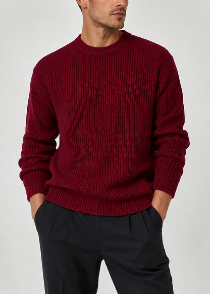 Oversized Knitted Jumper | Knit Pullover Sweater | Polyester Fiber Fabric | Steven & Levon