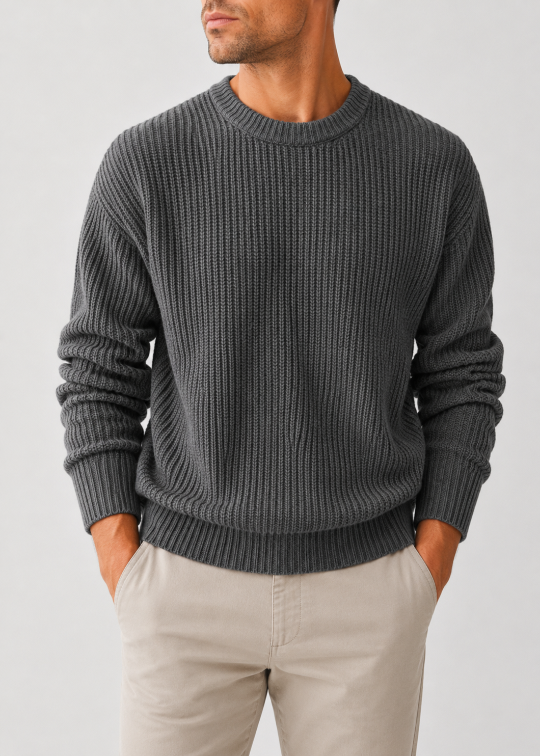 Oversized Knitted Jumper | Knit Pullover Sweater | Polyester Fiber Fabric | Steven & Levon
