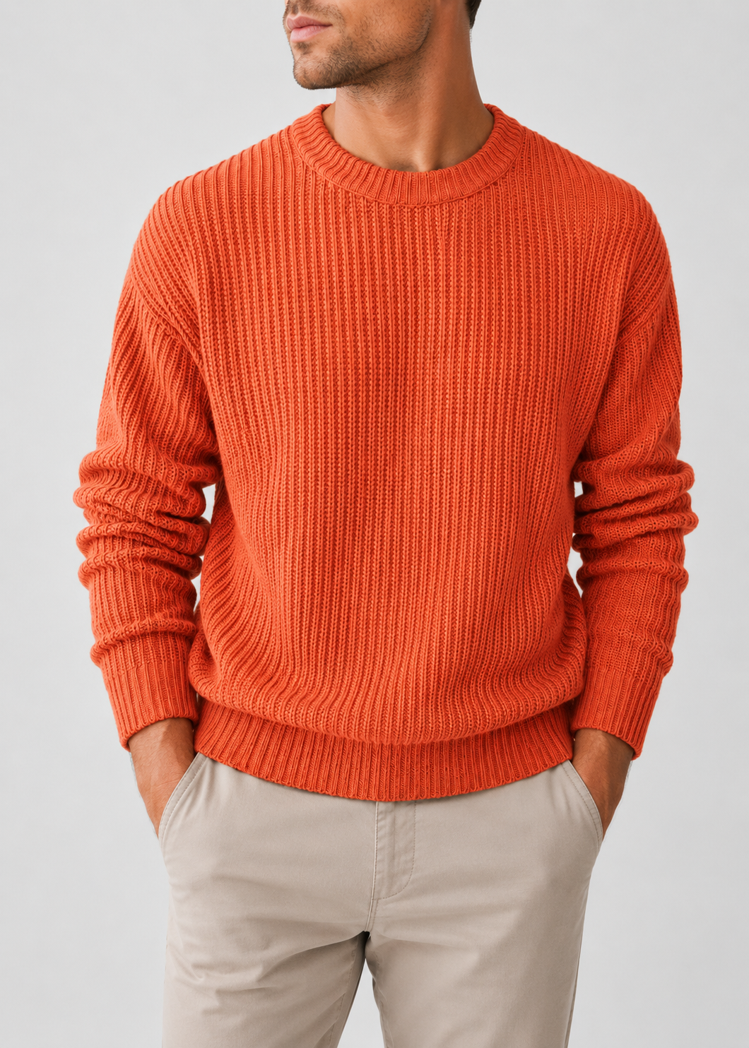 Oversized Knitted Jumper | Knit Pullover Sweater | Polyester Fiber Fabric | Steven & Levon