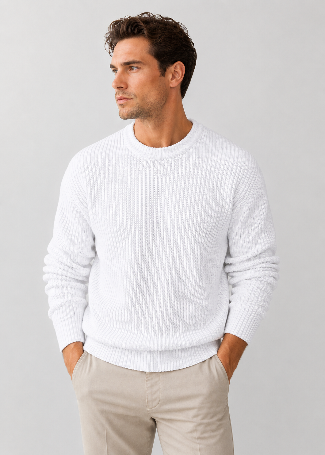 Oversized Knitted Jumper | Knit Pullover Sweater | Polyester Fiber Fabric | Steven & Levon