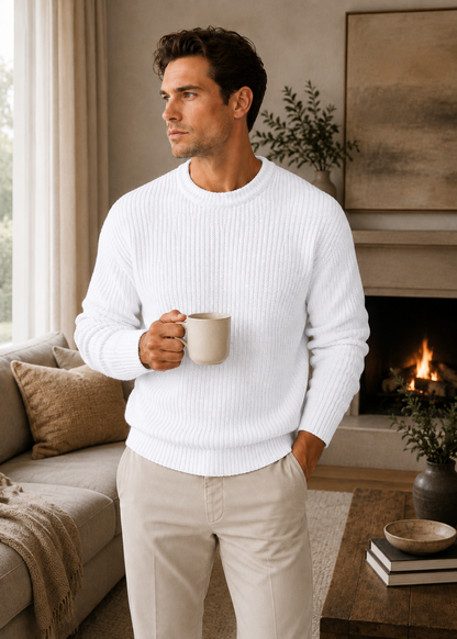Oversized Knitted Jumper | Knit Pullover Sweater | Polyester Fiber Fabric | Steven & Levon