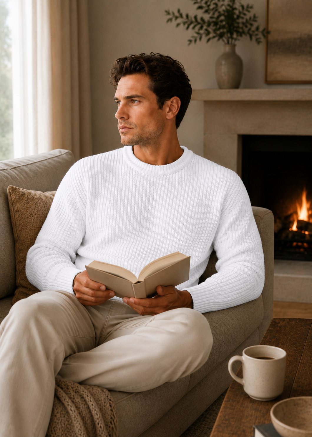 Oversized Knitted Jumper | Knit Pullover Sweater | Polyester Fiber Fabric | Steven & Levon