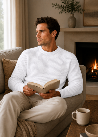 Oversized Knitted Jumper | Knit Pullover Sweater | Polyester Fiber Fabric | Steven & Levon