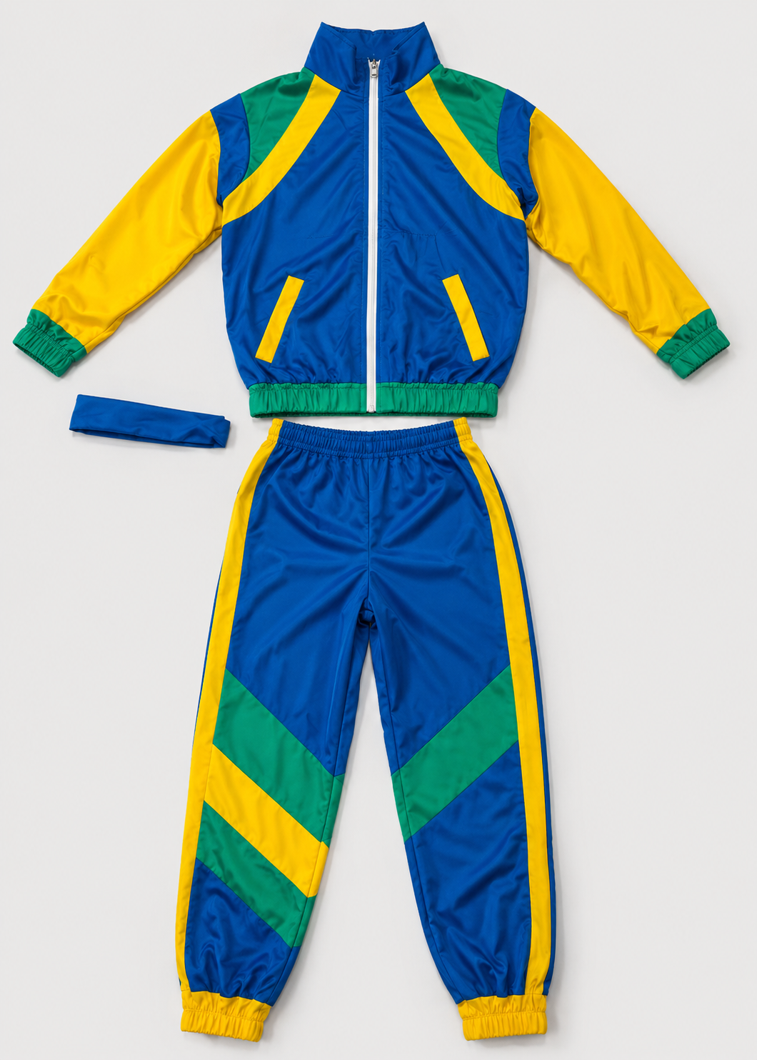 Retro Tracksuit Set | Unisex | Polyester Fiber | 80s Hip Hop Blue & Pink 2-Piece | Steven & Levon