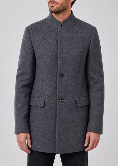 Men's Mandarin Collar Blazer | Tailored Fit | Single Breasted | Smart Casual Jacket | Steven & Levon