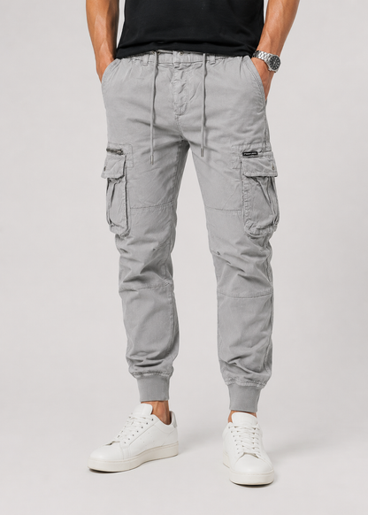 Men’s Drawstring Cargo Joggers | Cuffed Utility Trousers | Relaxed Fit | Casual Streetwear | Steven & Levon
