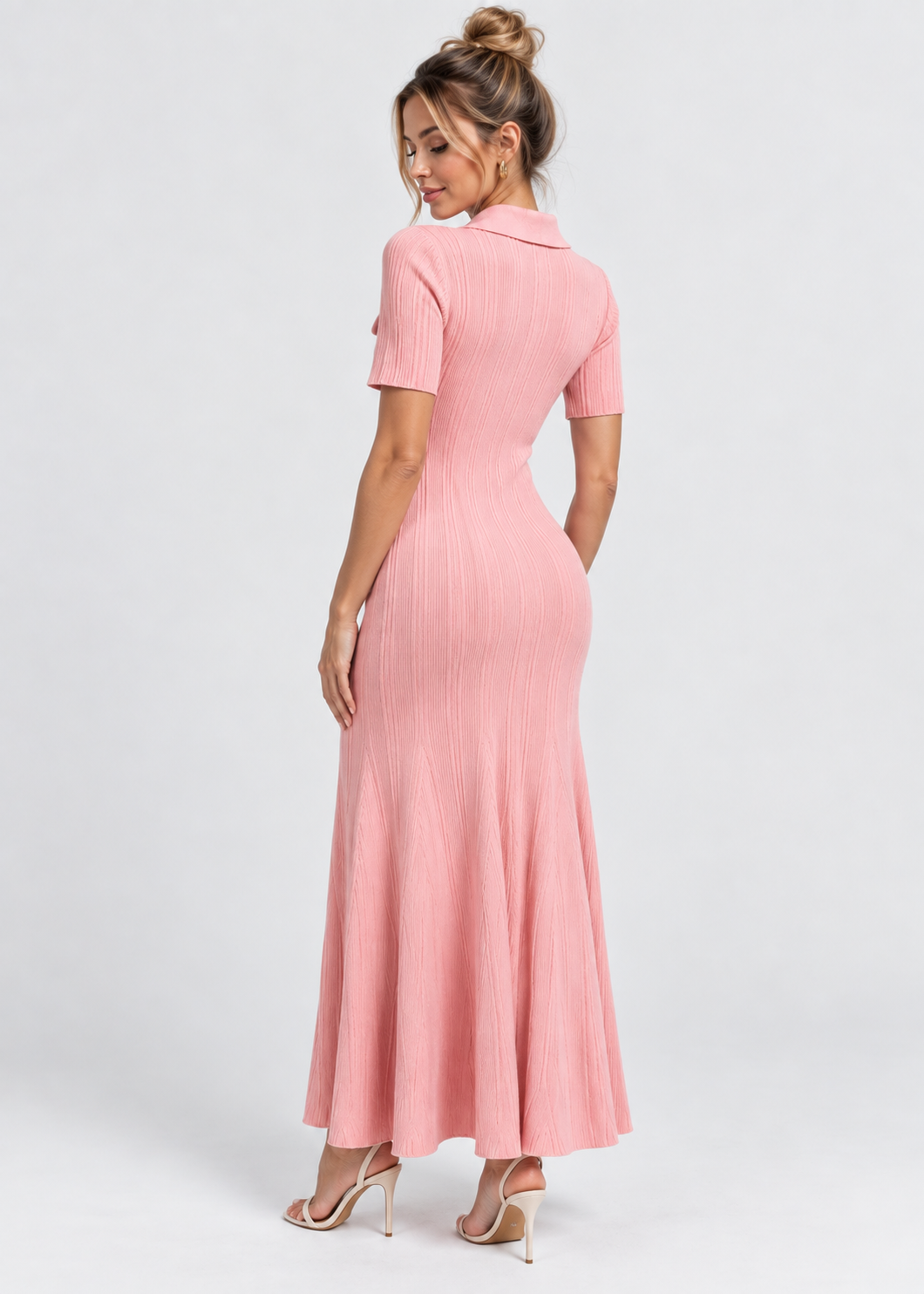 Women's Knit Maxi Dress | Button Front | Short Sleeve | Steven & Levon