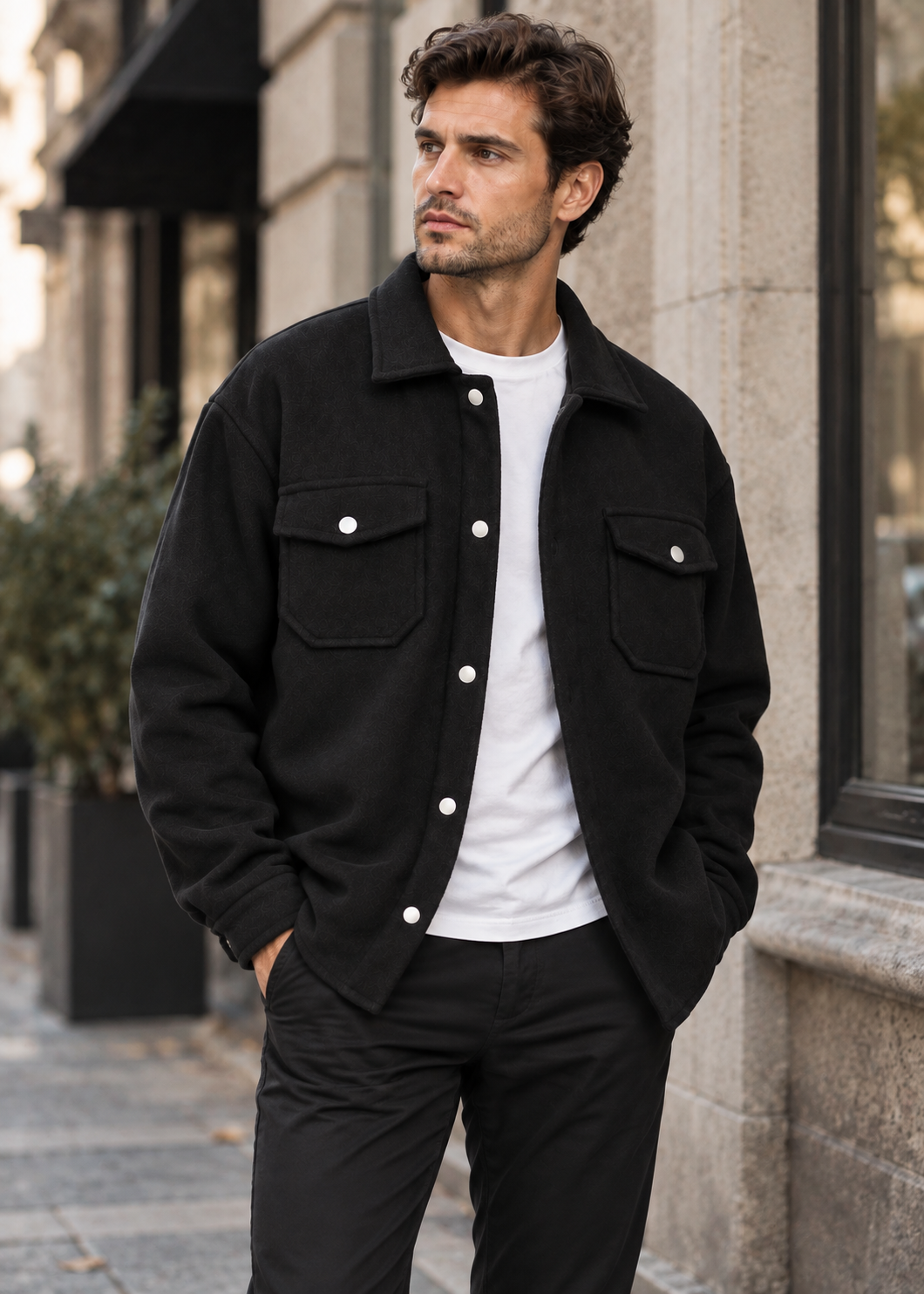 Men's Overshirt Jacket | Button Front | Utility Shirt Jacket | Smart Casual | Steven & Levon