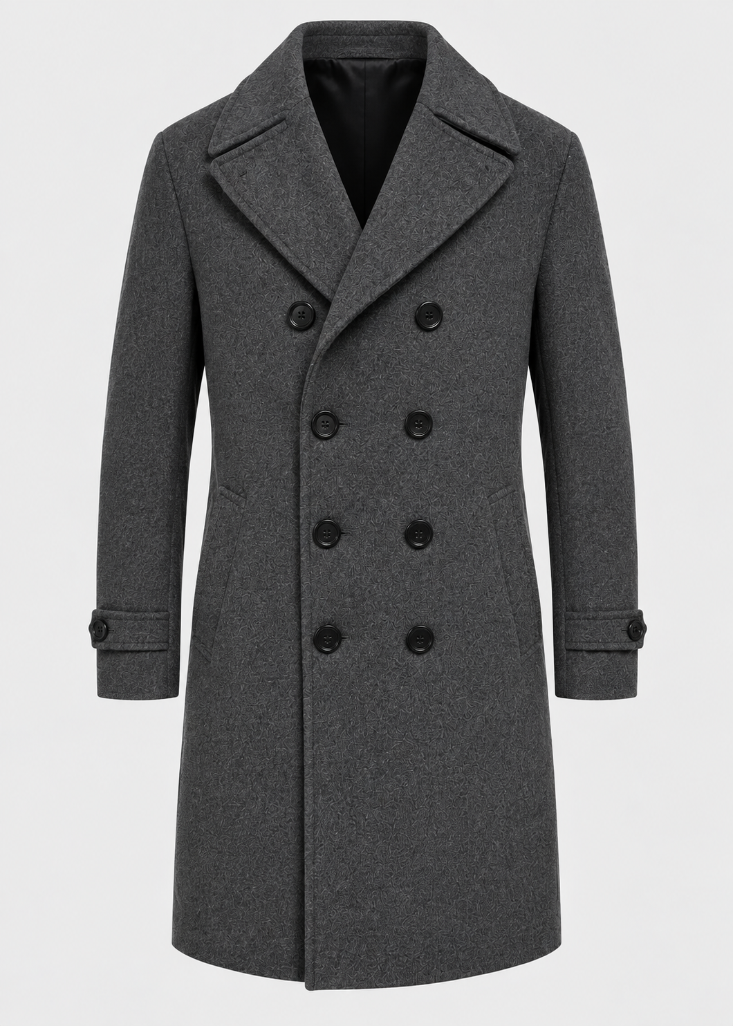 Men's Double-Breasted Overcoat | Notched Collar | Tailored Long Coat | Steven & Levon