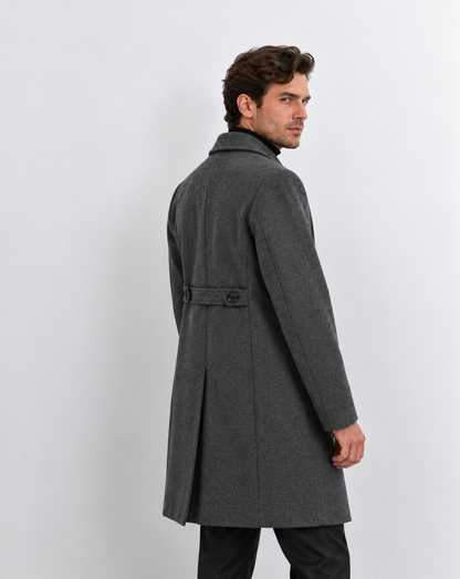 Men's Double-Breasted Overcoat | Notched Collar | Tailored Long Coat | Steven & Levon