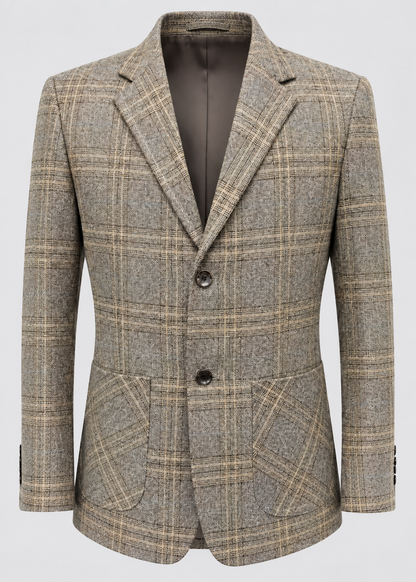Men's Checked Blazer Jacket | Slim Fit | Single Breasted | Smart Casual | Steven & Levon