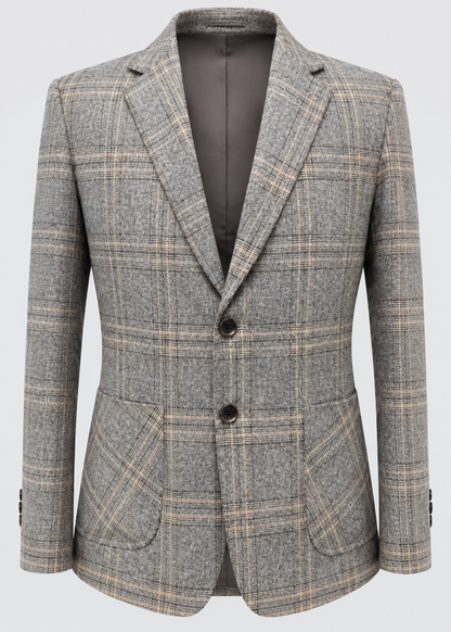 Men's Checked Blazer Jacket | Slim Fit | Single Breasted | Smart Casual | Steven & Levon