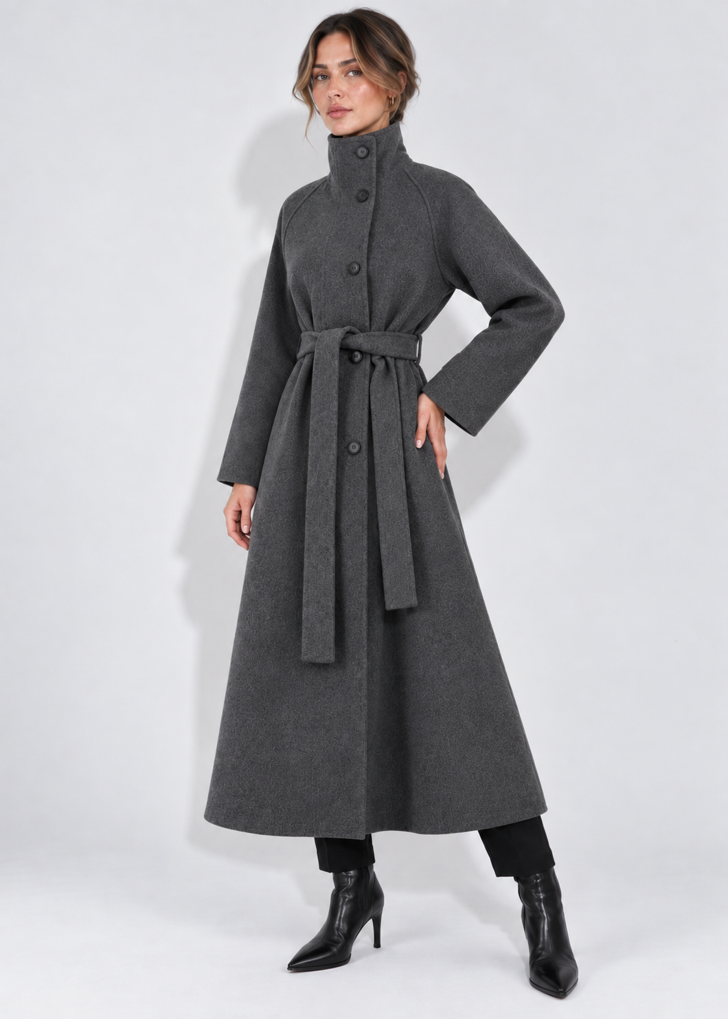 Women's Wool Coat | Mid-Length Loose Fit | Winter Outerwear | Steven & Levon