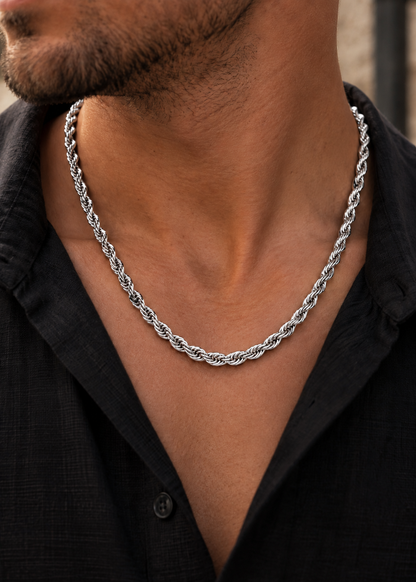 Men Wheat Chain | Stainless Steel | Braided Link Design | Statement Necklace | Steven & Levon