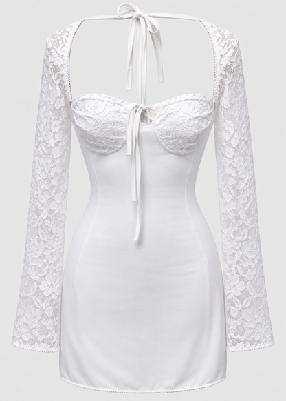 Women's Lace Sleeve Bodycon Mini Dress | Lace Detail | Long Sleeve Mini Dress | Steven & Levon