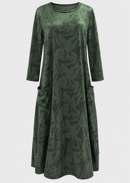 Women’s Midi Dress | Long Sleeve Dress | Pockets & Relaxed Fit | Steven & Levon