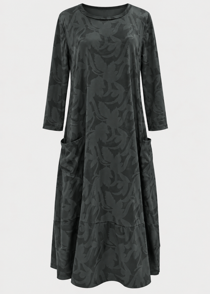 Women’s Midi Dress | Long Sleeve Dress | Pockets & Relaxed Fit | Steven & Levon